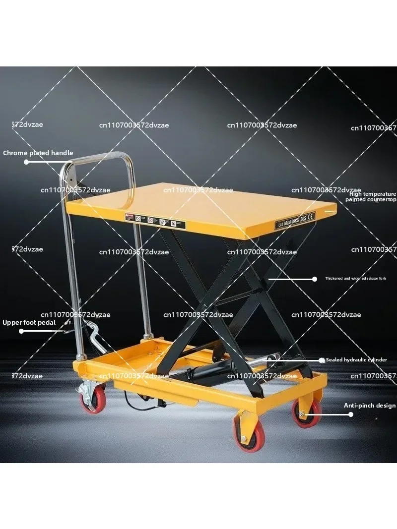 Manual Scissor Lift Truck Hydraulic Lifting Platform Small Table Trailer for Loading And Unloading - Portable Pallet Jack