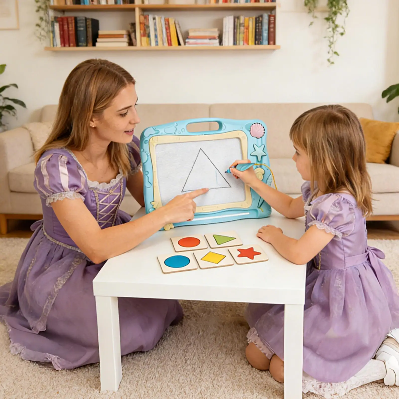 어린이 자석 그림판 쓰기 패드 & 색칠 낙서 장난감 펜과 스탬프 포함 교육용 낙서 아트 세트 최고의 어린이 선물