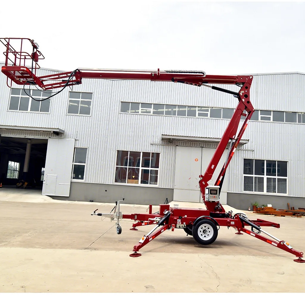 Customized 10m 20M Lift Height Trailer-Mounted Hydraulic Electric Boom Lift Aerial Work Man Lift With Multi-Power (Electric/Dies
