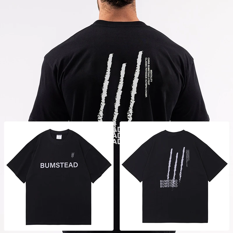 2026 حار جديد رياضة اللياقة البدنية تي شيرت فضفاض المتضخم القطن الرجال كمال الاجسام الرياضة تيز الصيف التدريب تجريب الركض القمم #5