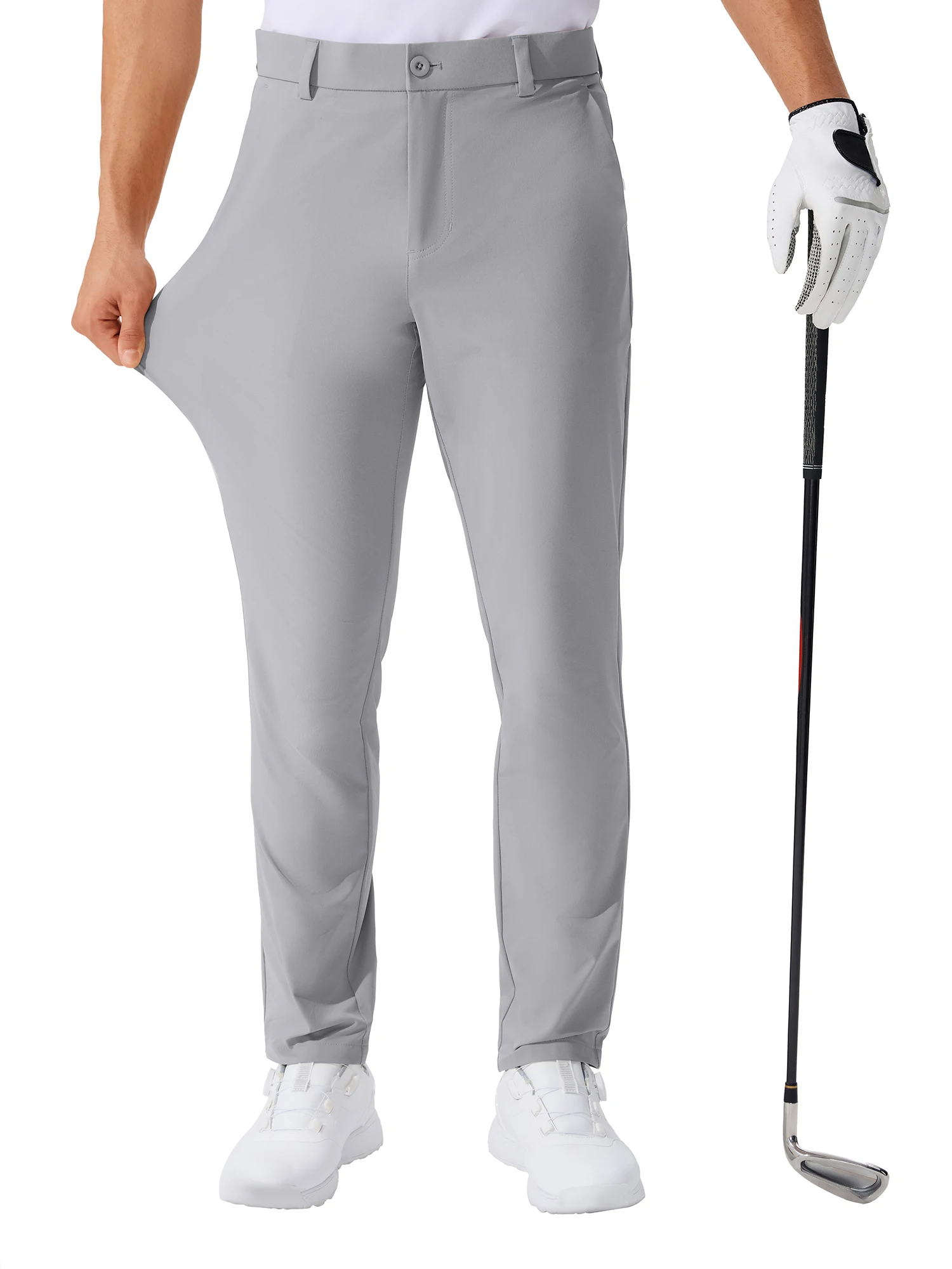 Men Golf Pants Stretch Lightweight Breathable Sports Wear-resistant Straight Trousers Slim Fit Soft Work Pants