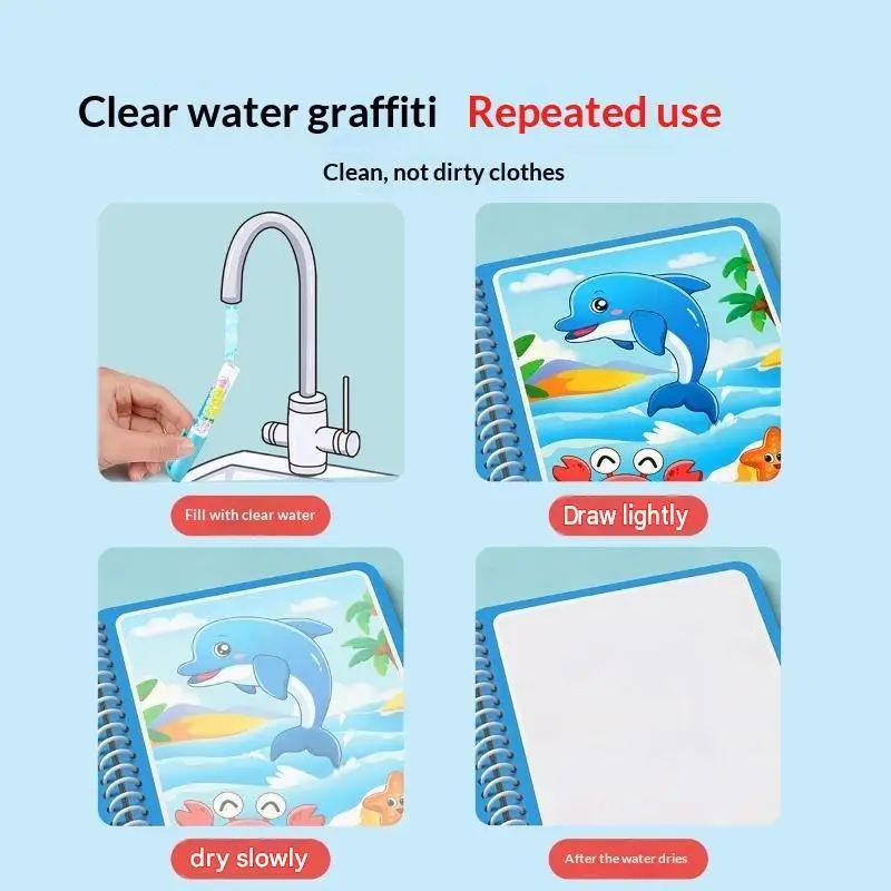 Magic Water Book Children Learning Education Toy Baby Montessori Toys Drawing Coloring Books For Kids