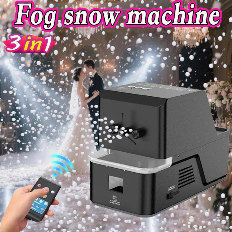 Máquina de nieve antiniebla – Máquina de burbujas y niebla 3 en 1 que crea efectos similares a la nieve para uso en interiores y exteriores: nieve falsa perfecta