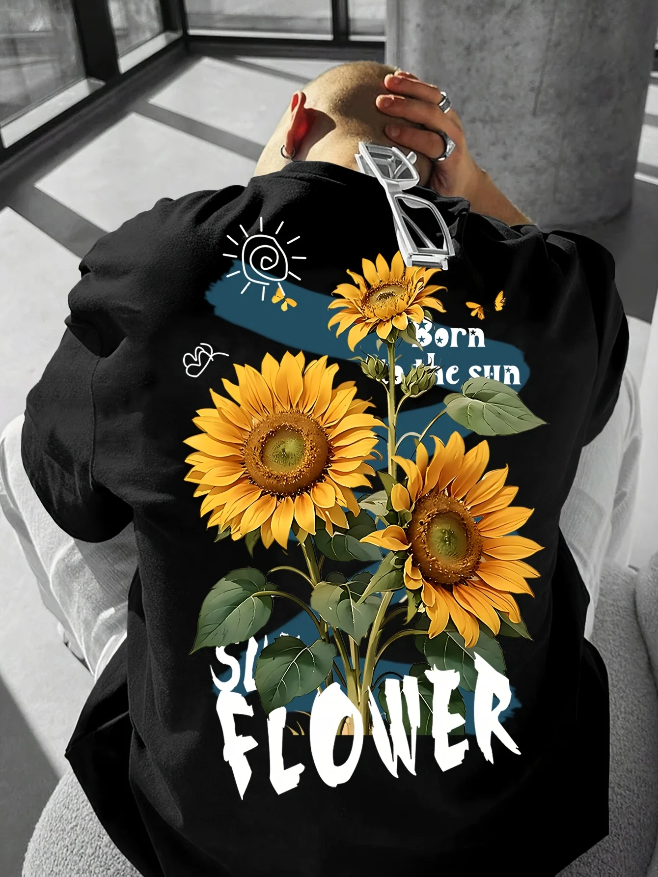 

Sunflower Graphic Printing Summer Autumn Winter Luxury Brand Pure Cotton Men's and Women's T-shirt Short Sleeve Outdoor Sports