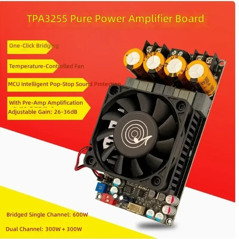 for ZK-3002 Digital Power Board High Power TPA3255 Stereo 300W x2 Bridge Mono 600W