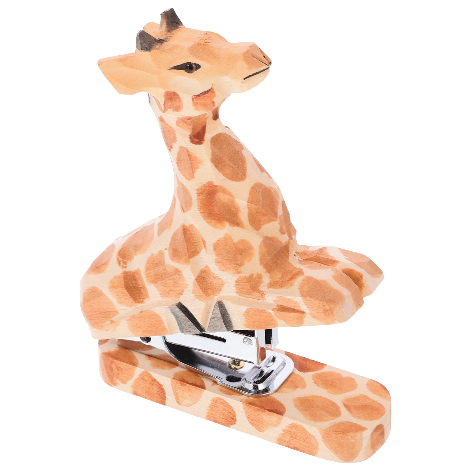 Animal Stapler Adorable Stapler Reusable Stapler Funny Stationery Wood Animal Statue