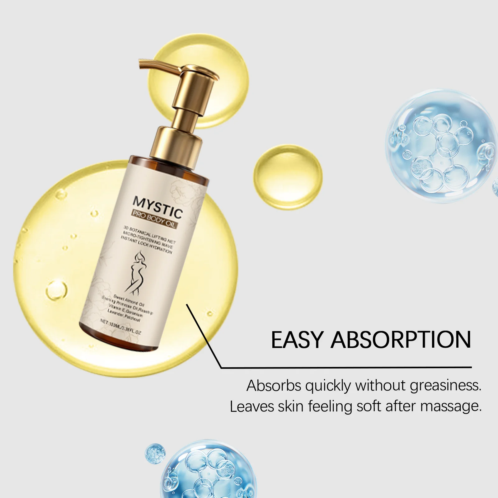 الاسترخاء زيت الجسم ترطيب تشديد رفع مكافحة السيلوليت استقرار استعادة اشراق توهج الفاخرة ثبات زيت الجسم #4