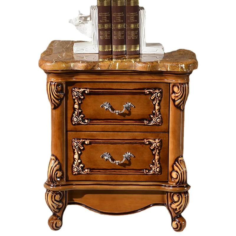 

European solid wood square coffee table with drawers 63cm square matching sofa side table telephone