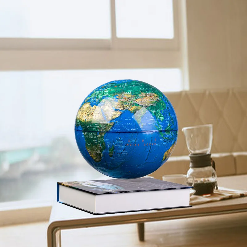 Magnetic levitation 6-inch book suspended globe, living room and study decoration, 3D night light