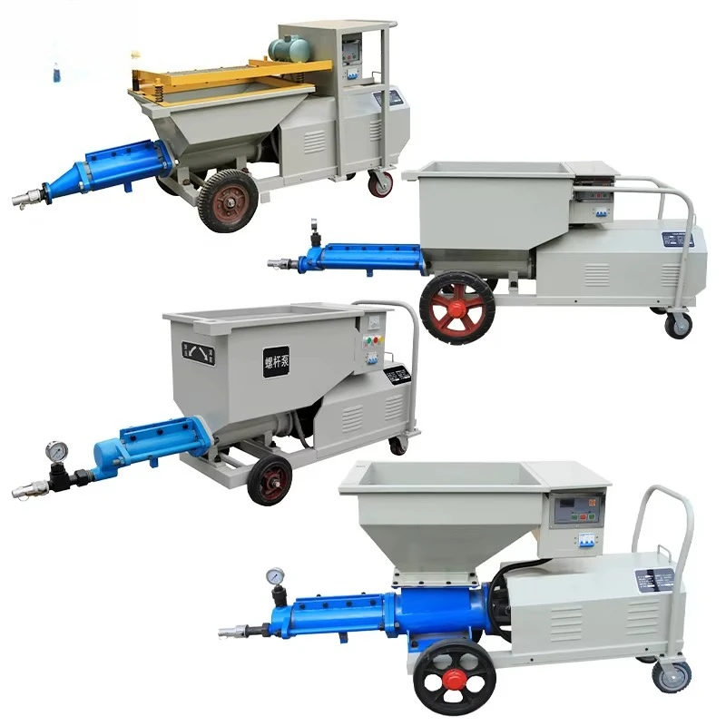Automatic Dry Mixer Mortar Sprayer Machine Stucco Sprayer  with Engine Core for Plastering