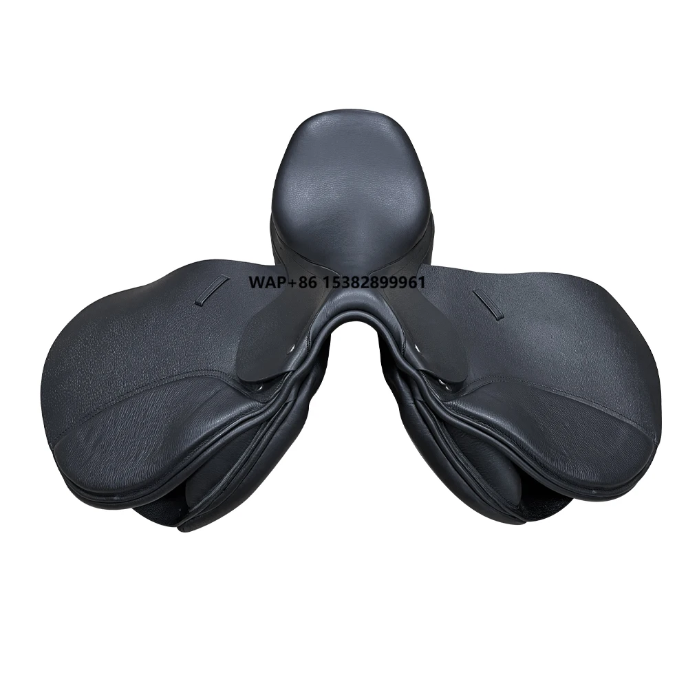 

High Quality Removable Black Leather English Saddle for Horse Racing Dressage Show Jumping Polo-for Competitive Riders
