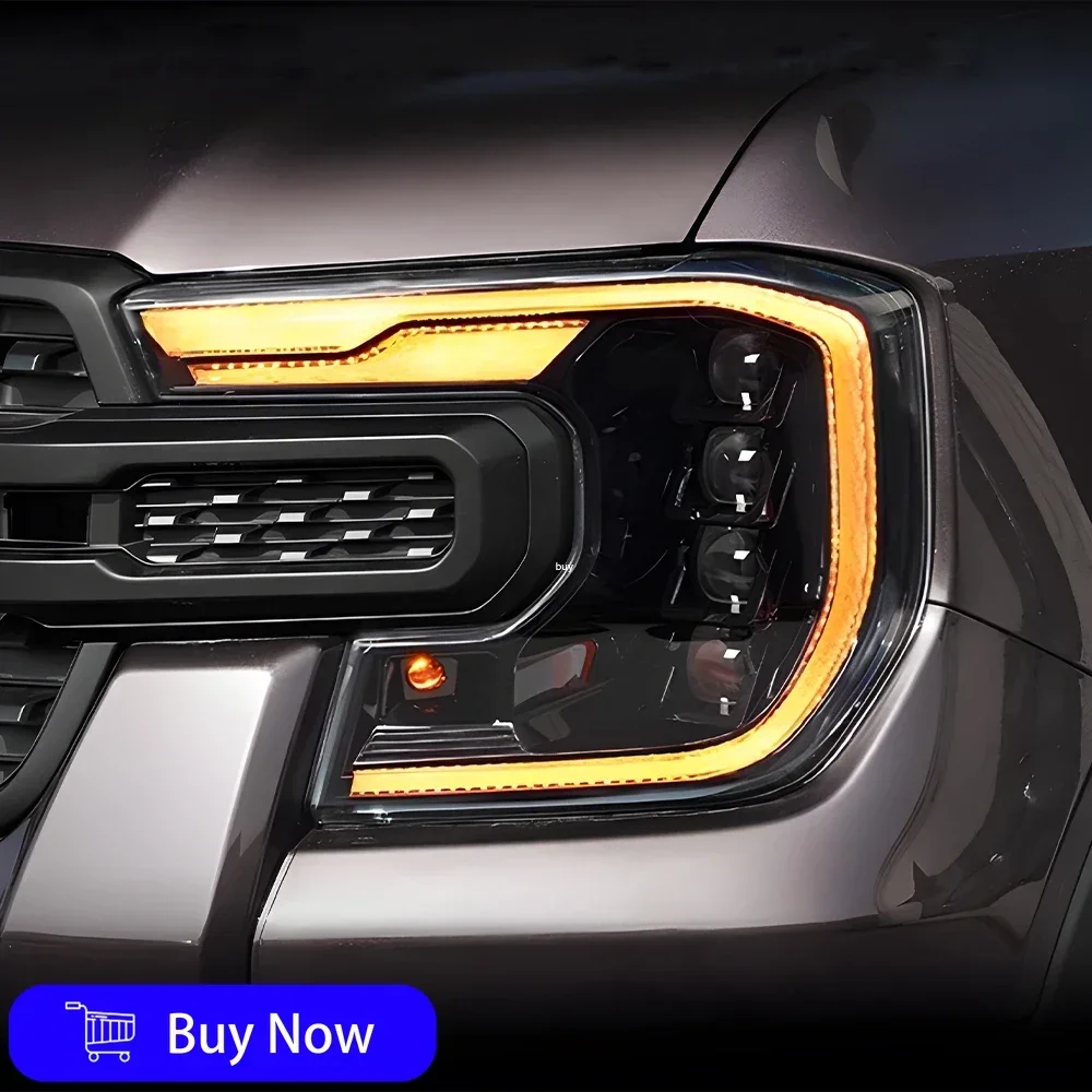 

Для Ford Ranger 2022-2024 автомобильные передние фонари в сборе, обновленные автоматические фары, динамический DRL 4, проектор, светодиодные линзы, инструмент, автомобильные аксессуары
