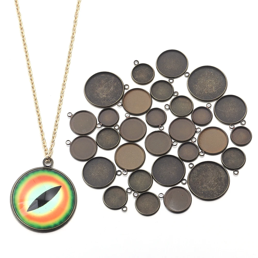 10pcs 8/10/12/14/16/18/20/25mm Round Cabochon Base Pendant Bezels Blank Tray Setting For DIY Jewelry Making Necklace Earrings - Image 5
