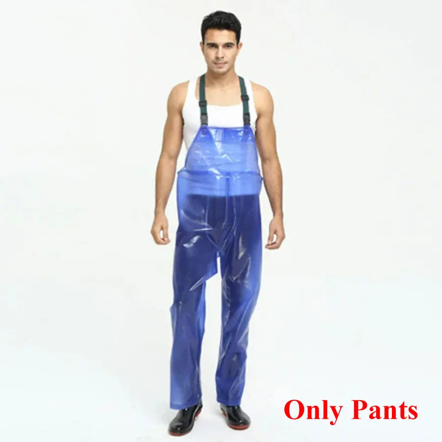 Hommes manteau de pluie veste imperméable combinaison Transparent imperméable PVC épais pantalon de 