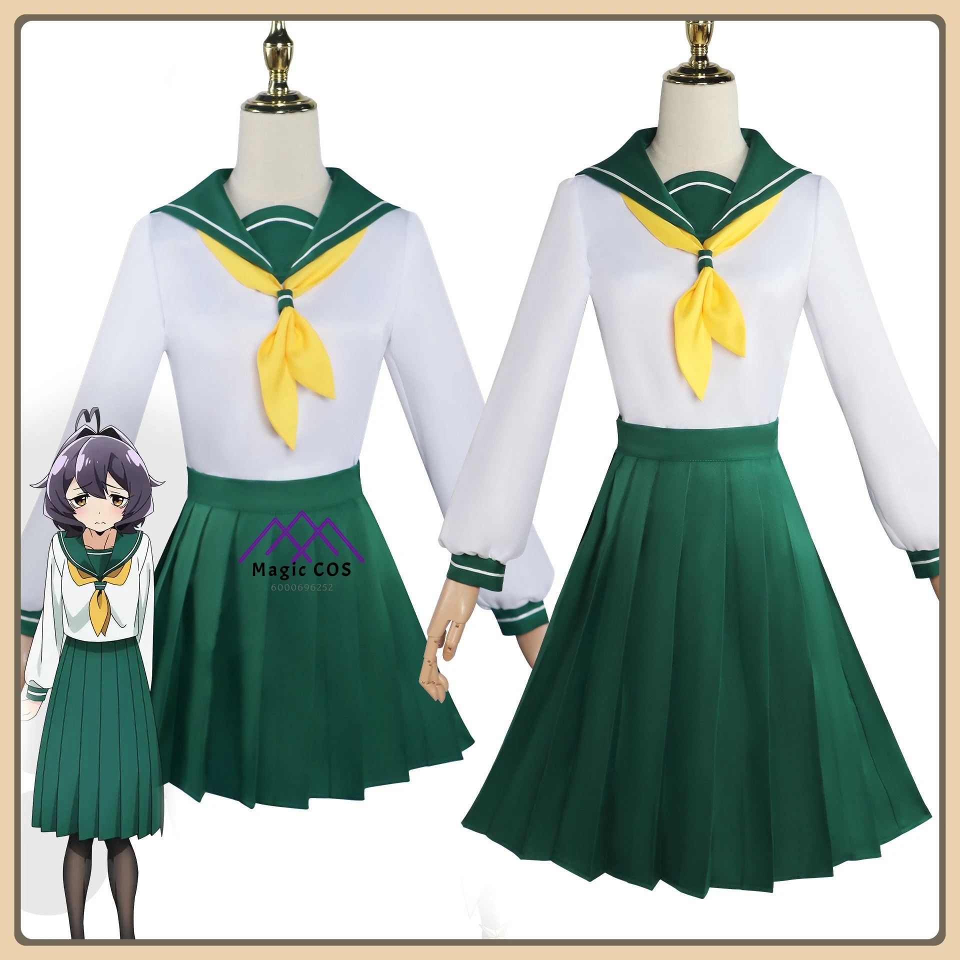 

Hiiragi Dance Tina JK School Uniform Cosplay (Vintage Campus Style) Bow Tie + Socks Magical Girl Aspiration Outfit (Female)