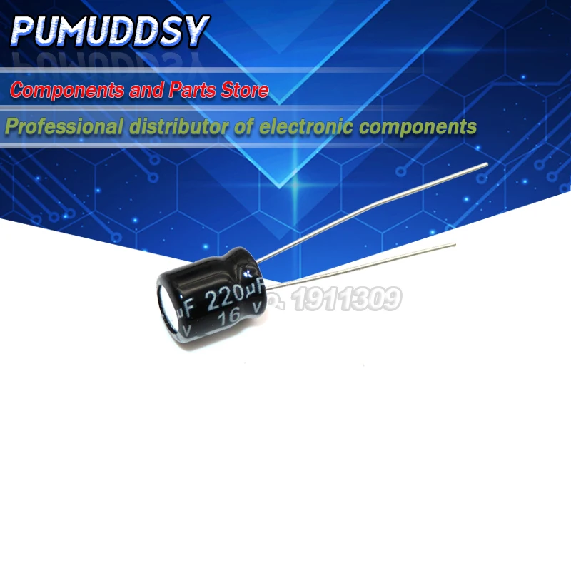 

50PCS Higt quality 16V220UF 6*7mm 220UF 16V 6*7 Electrolytic capacitor
