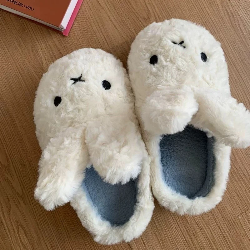 أحذية ميفي القطنية القطيفة للاستخدام الداخلي والخارجي، راحة غامضة دافئة، هدايا كرتونية لطيفة للنساء والفتيات، شباشب قطيفة #4