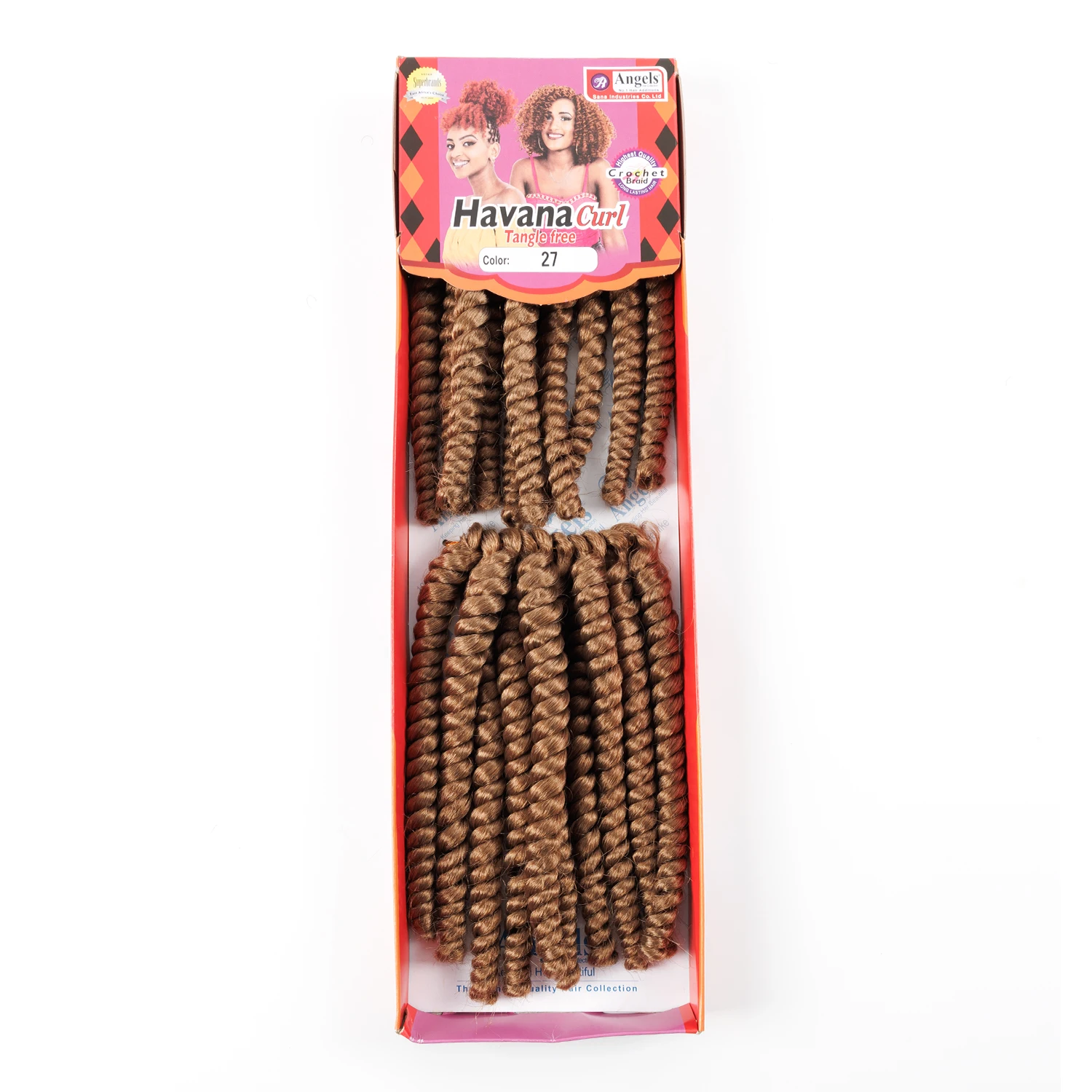 Factory Direct #27 8in Havana Curly Crochet Hair Synthetic Heat Resistant Braiding Hair For Bulk Order