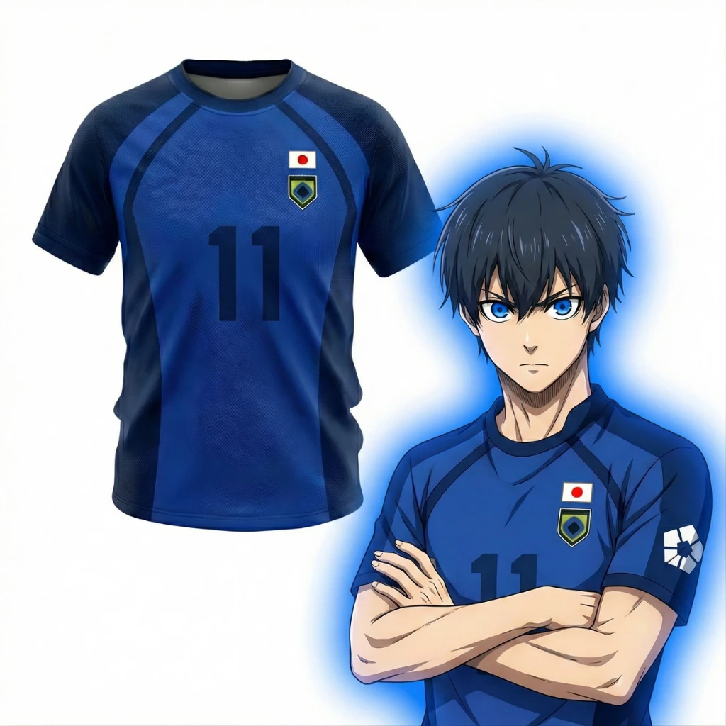 Maillot de football japonais U-20 Blue Lock Isagi Yoichi 2026 Anime pour hommes et femmes, T-shirt de sport Y2K à manches courtes, séchage rapide et respirant