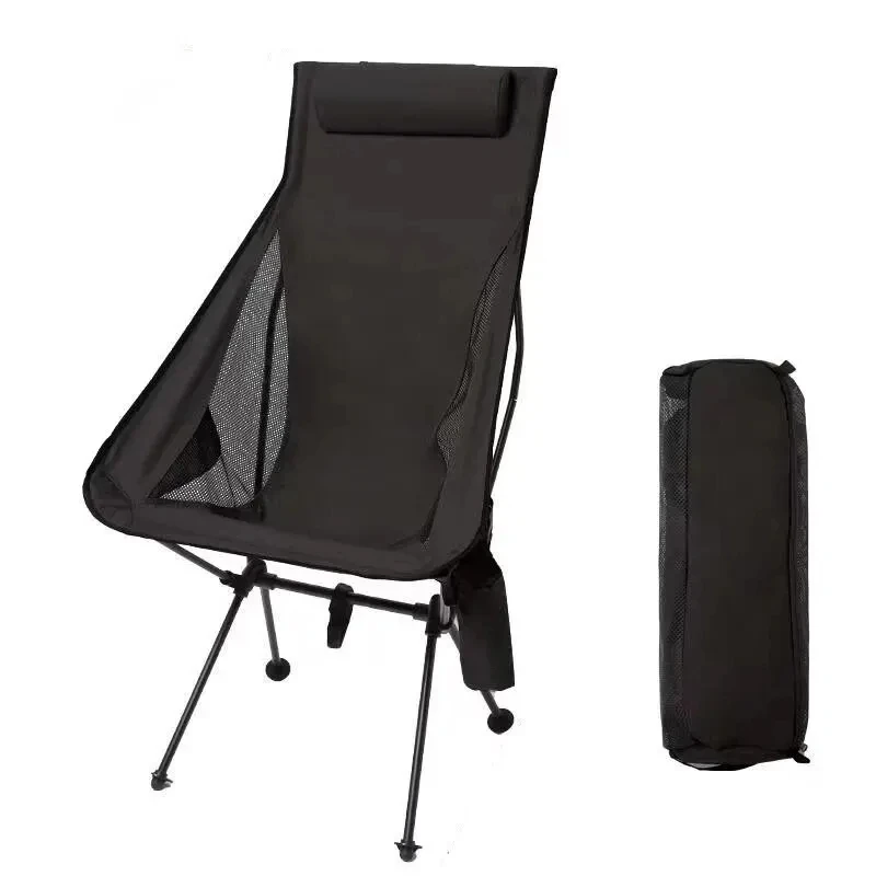 Portable Folding Camping Chair with Headrest Lightweight Tourist Chairs Aluminum Alloy Fishing Chair Outdoor Furniture