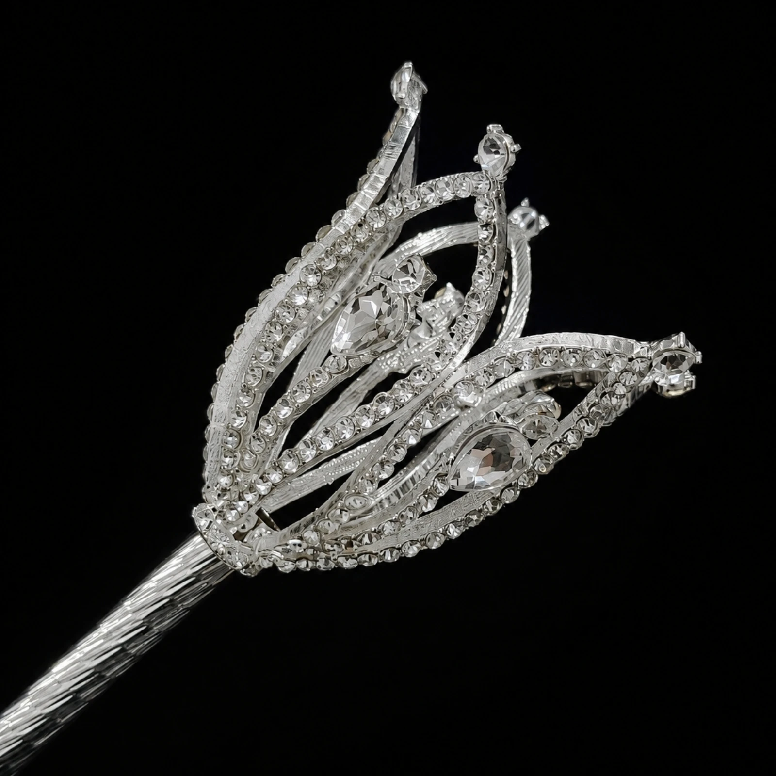 Enchanted Wand with Openwork Crown Ornate Enchanted Wand Accessory Exquisite Costume Accessories Lightweight for Bridal Parties
