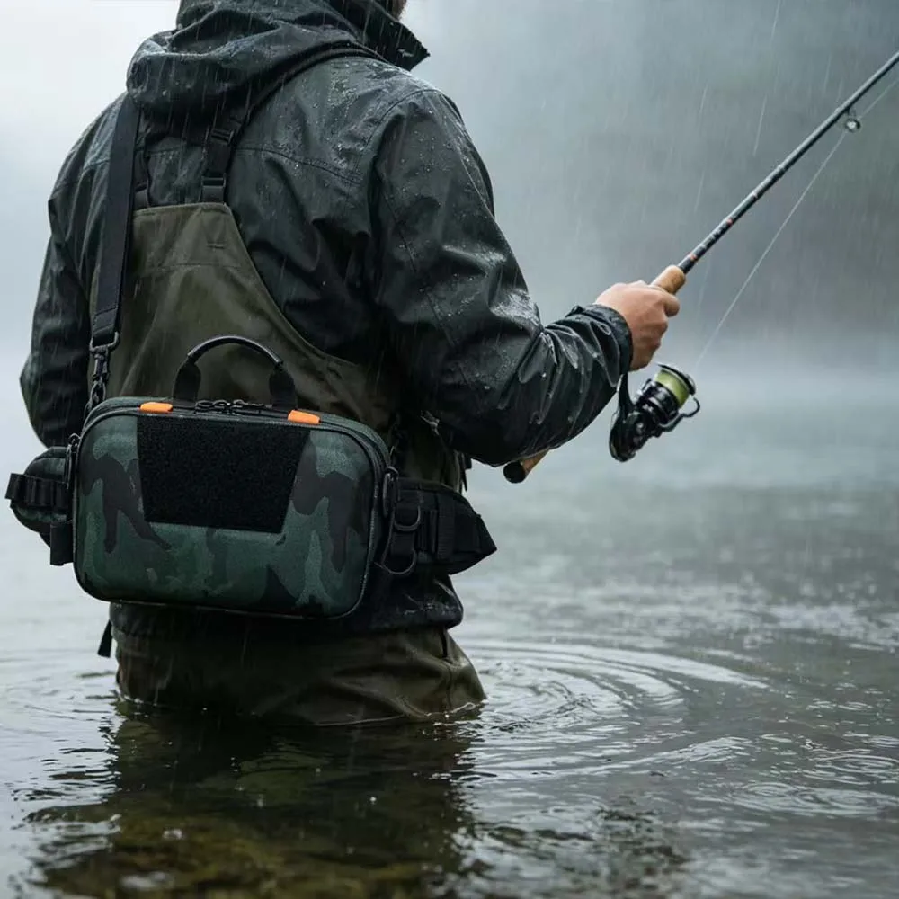 Lure Bag Fishing Gear Bag Multi-Functional Waist Bag Cross-Body Bag Large Capacity Fishing Rod Bag