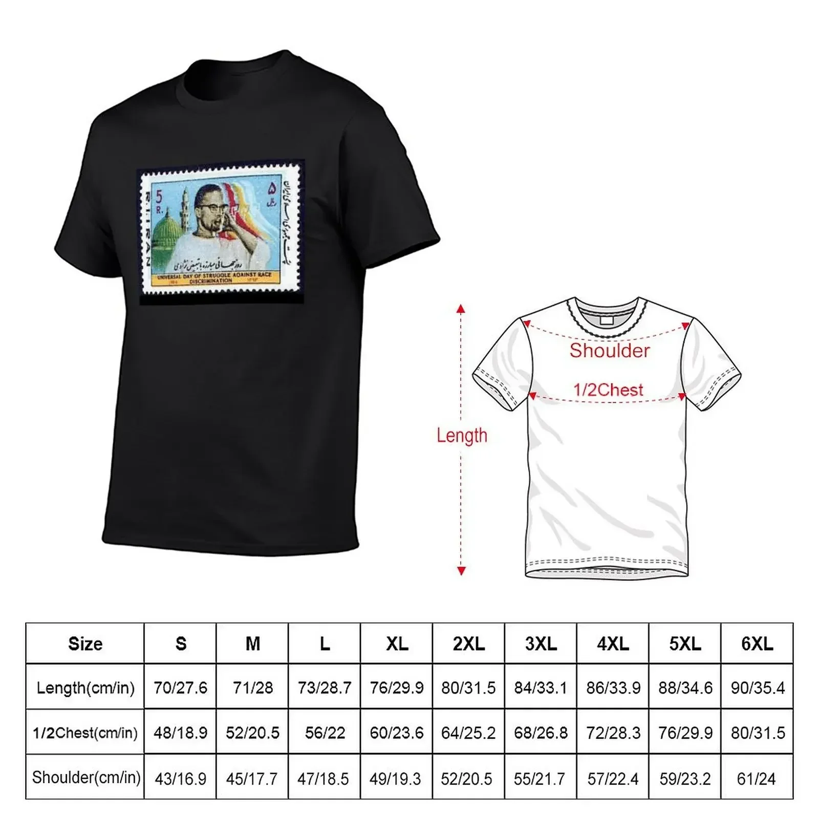 El Hajj Malik El Shabazz (Malcolm X) - Iran Postage Stamp T-Shirt tops summer top oversizeds mens big and tall t shirts