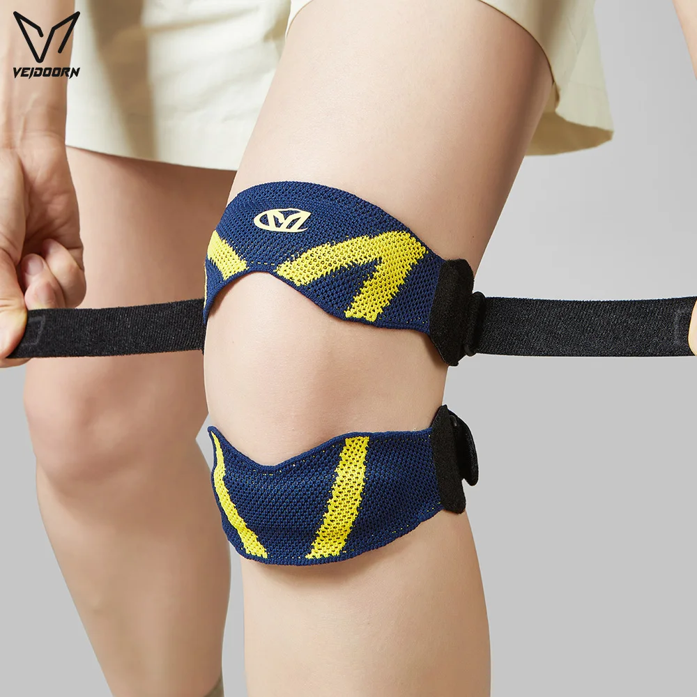 

Наколенник с двойным ремешком 2025 и силиконовой накладкой, дышащая поддержка коленной чашечки для облегчения боли, бега, спорта, артрита, регулируемый