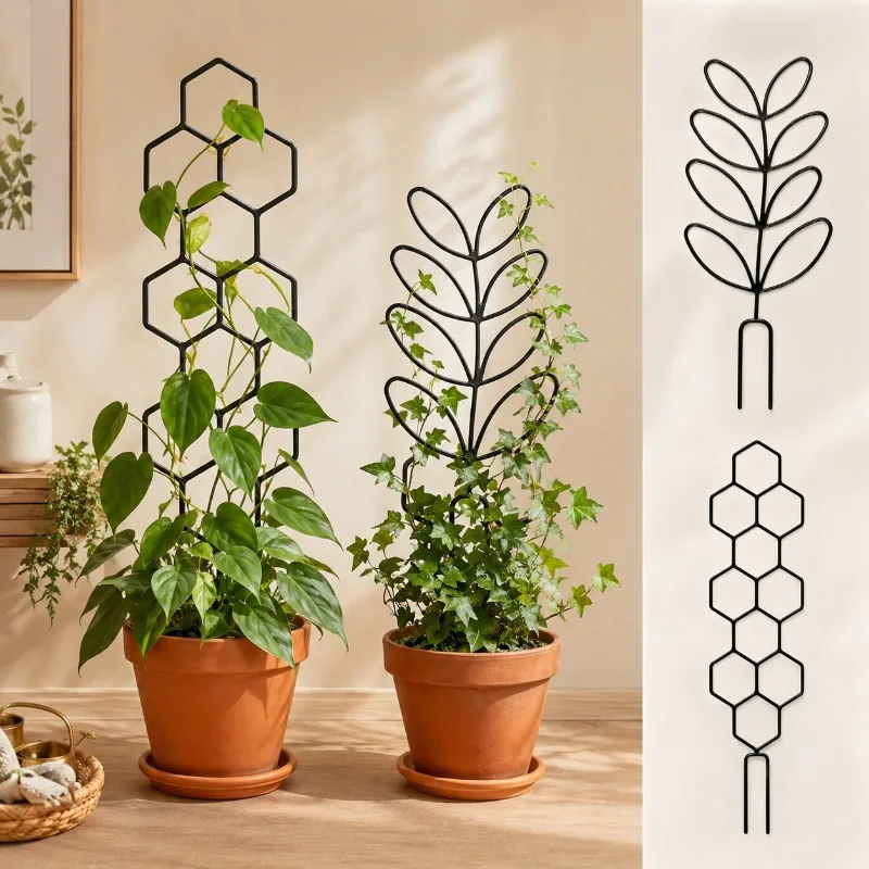2/4pcs Plant Support Fixed Frame Lattice Anti-rust Plastic Support Potted Vine Flower Indoor and Outdoor Garden Climbing Frame