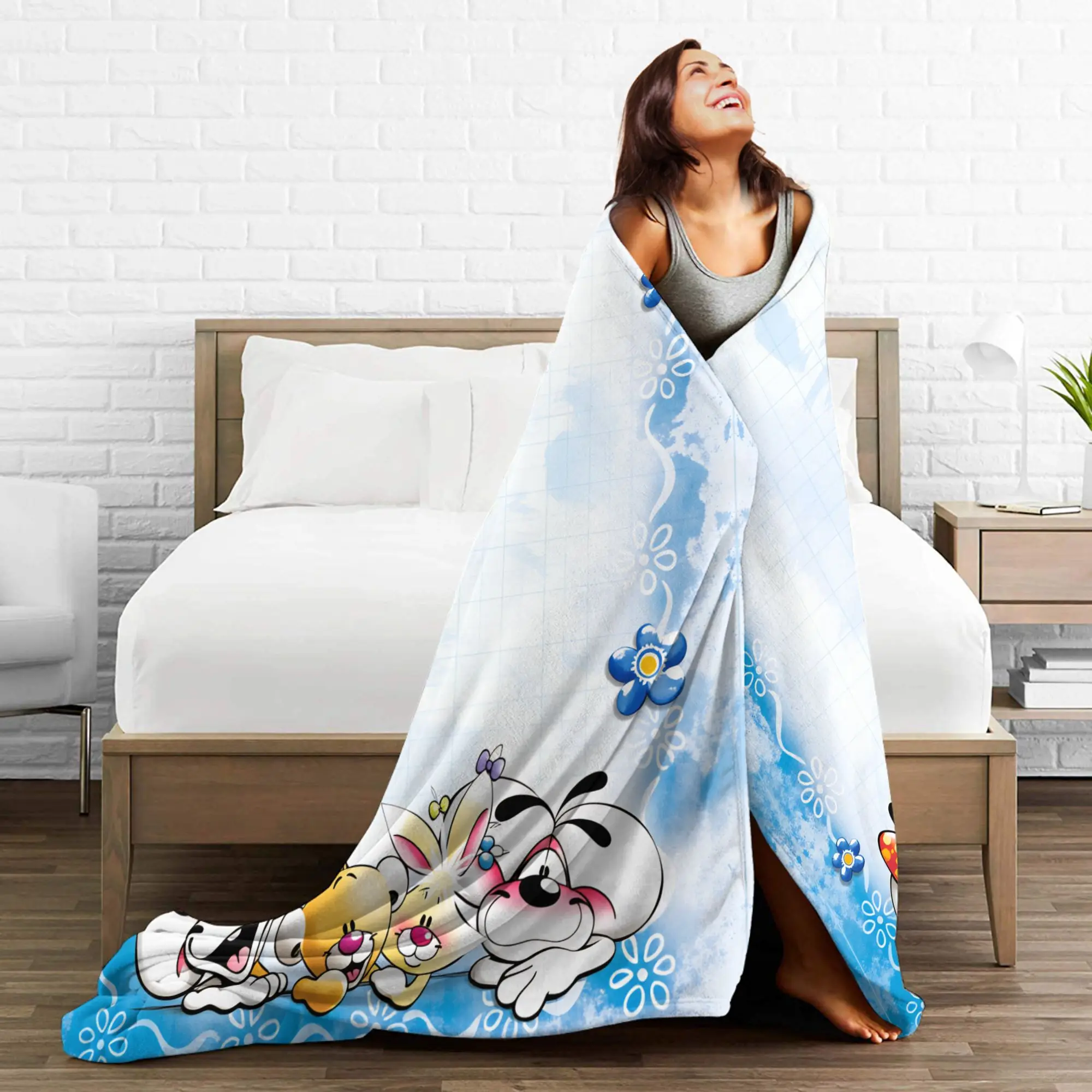 عيد الميلاد Diddl بطانية الزخرفية الفانيلا رمي بطانية لغرفة النوم الدافئة لينة تصميم جودة المفرش هدية عيد ميلاد #4