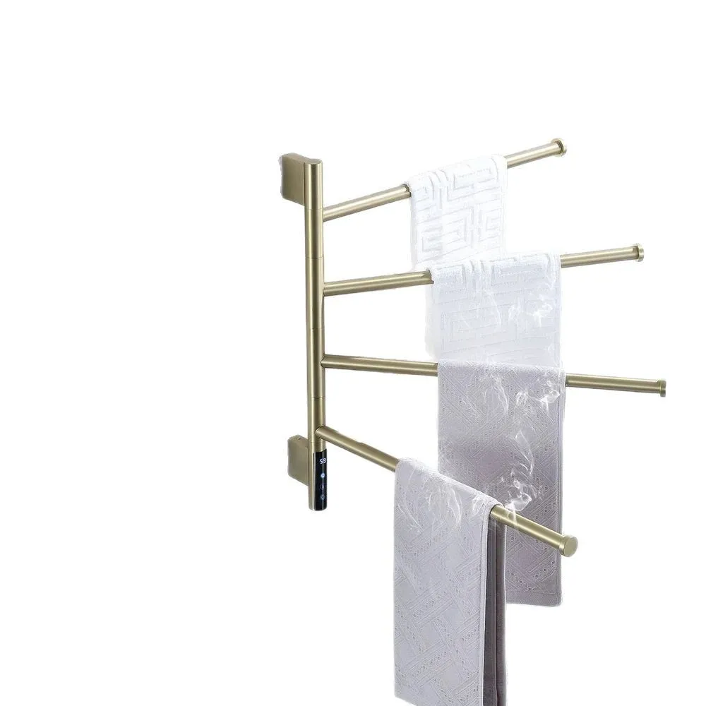 Carbon fiber heating drying rack, black stainless steel rotated electric towel rack, waterproof wall mounted towel rack GN610JS