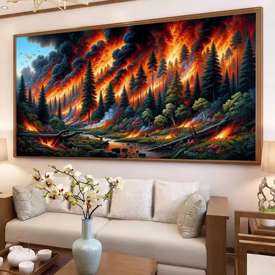 5D DIY Large Diamond Painting  - Volcano Kit Eruption 评论和价格