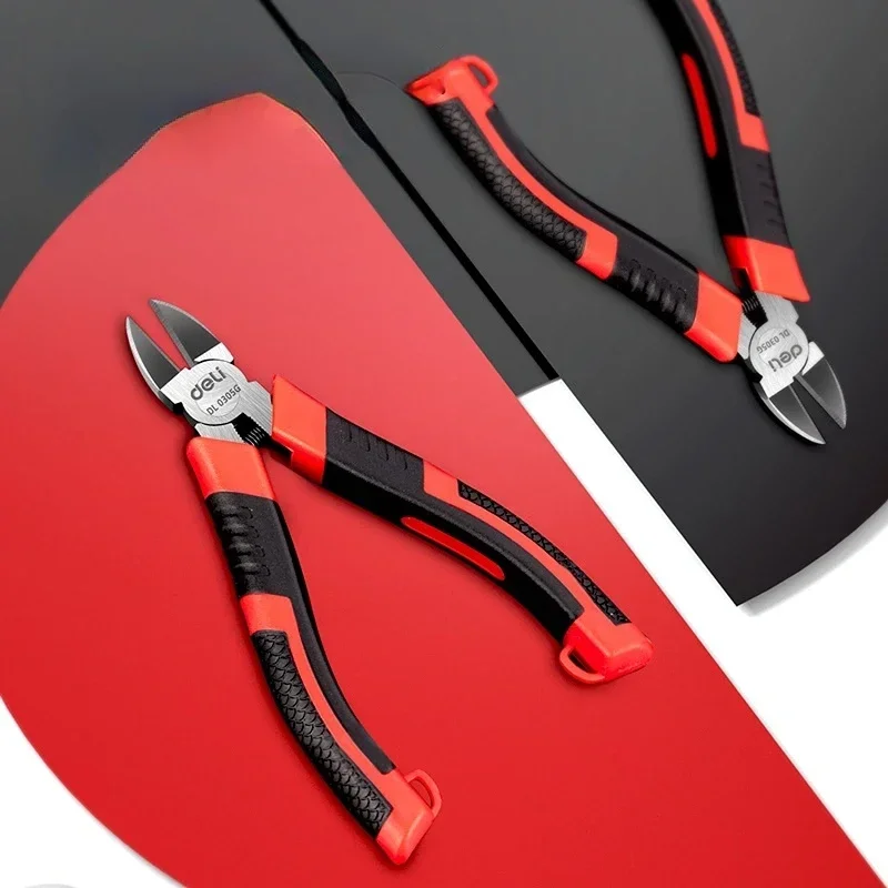 Deli CR-V Plastic Pliers Side Cutter 5/6 Inch Jewelry Cutters Electrical Wire Cutting Snips Electrician Tool Hand Tools