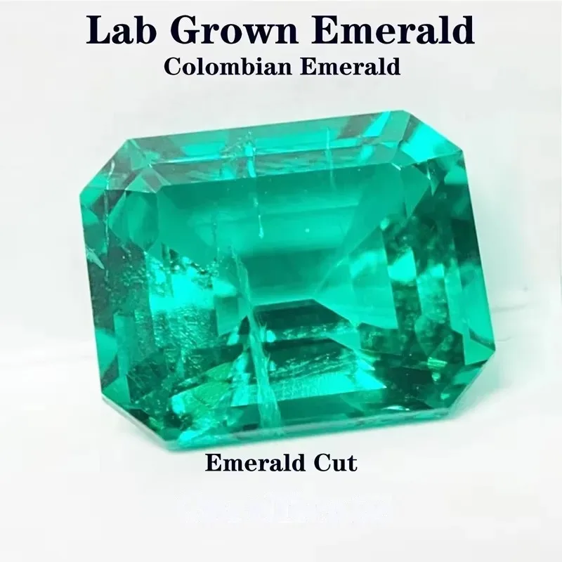 Lab Grown Columbia Emerald 3x5mm-10x12mm Emerald Cut Charms Gemstone Advanced DIY Jewelry Rings Earrings Making Certificate