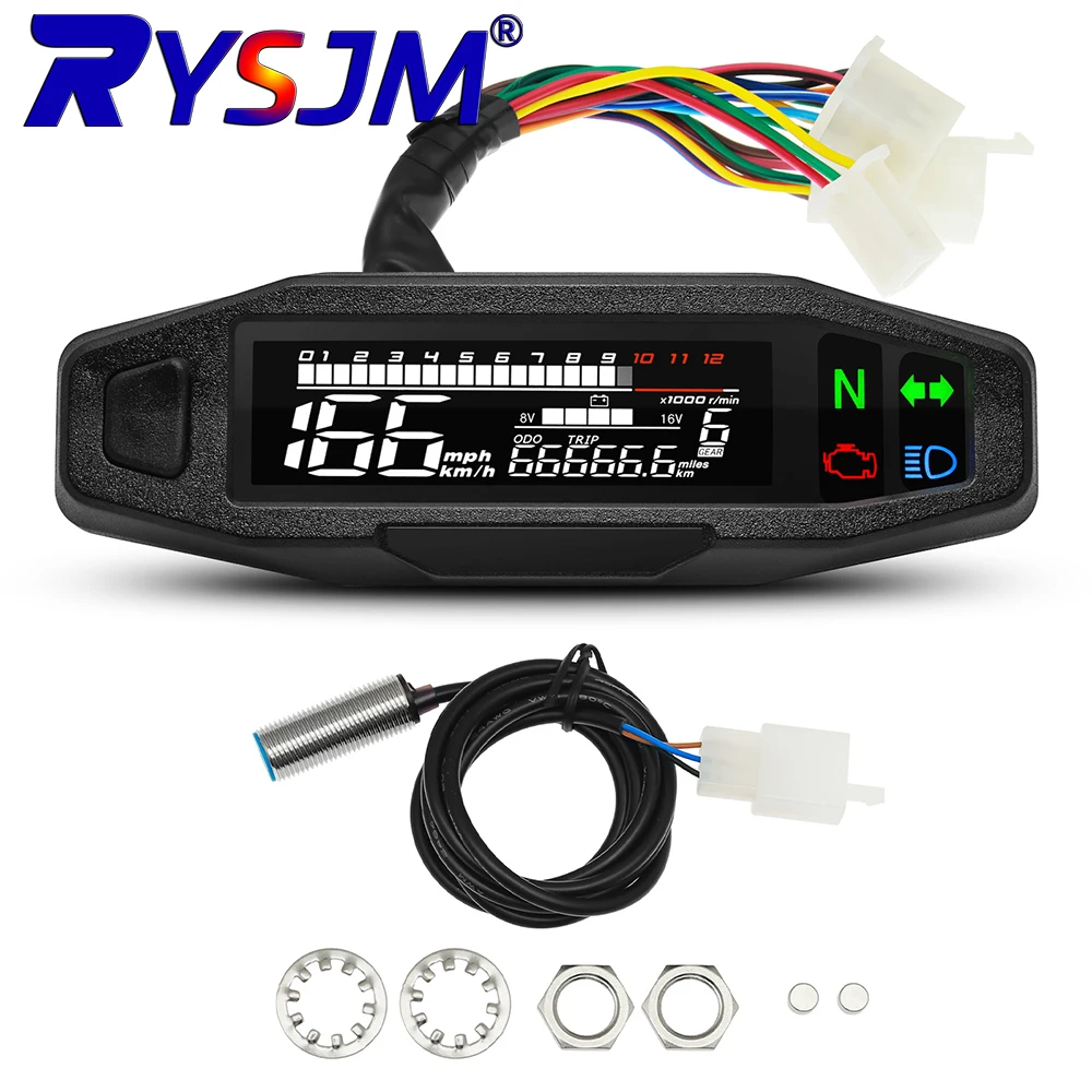 Neuer Motorrad-Tachometer Ölstandsanzeige Drehzahlmesser Universelles Digitales Messgerät Instrumentencluster Blinker-Lichtanzeige