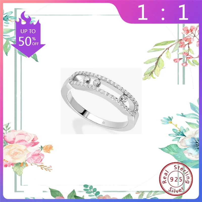 Anillo de plata de ley s925 con forma geométrica clásica, anillo conmemorativo lujoso y minimalista, Diamante en el medio