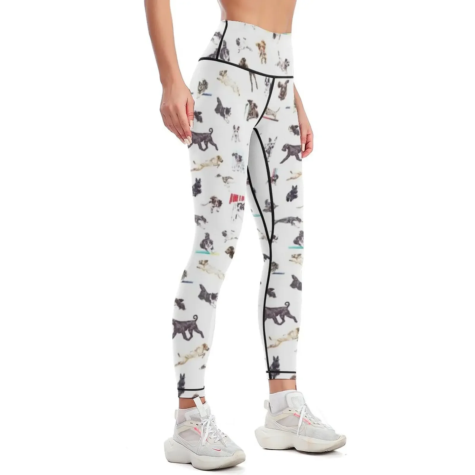 May the Course be With You - Dog Agility Pattern Leggings Pants sport Golf wear legging gym Women's tights Womens Leggings