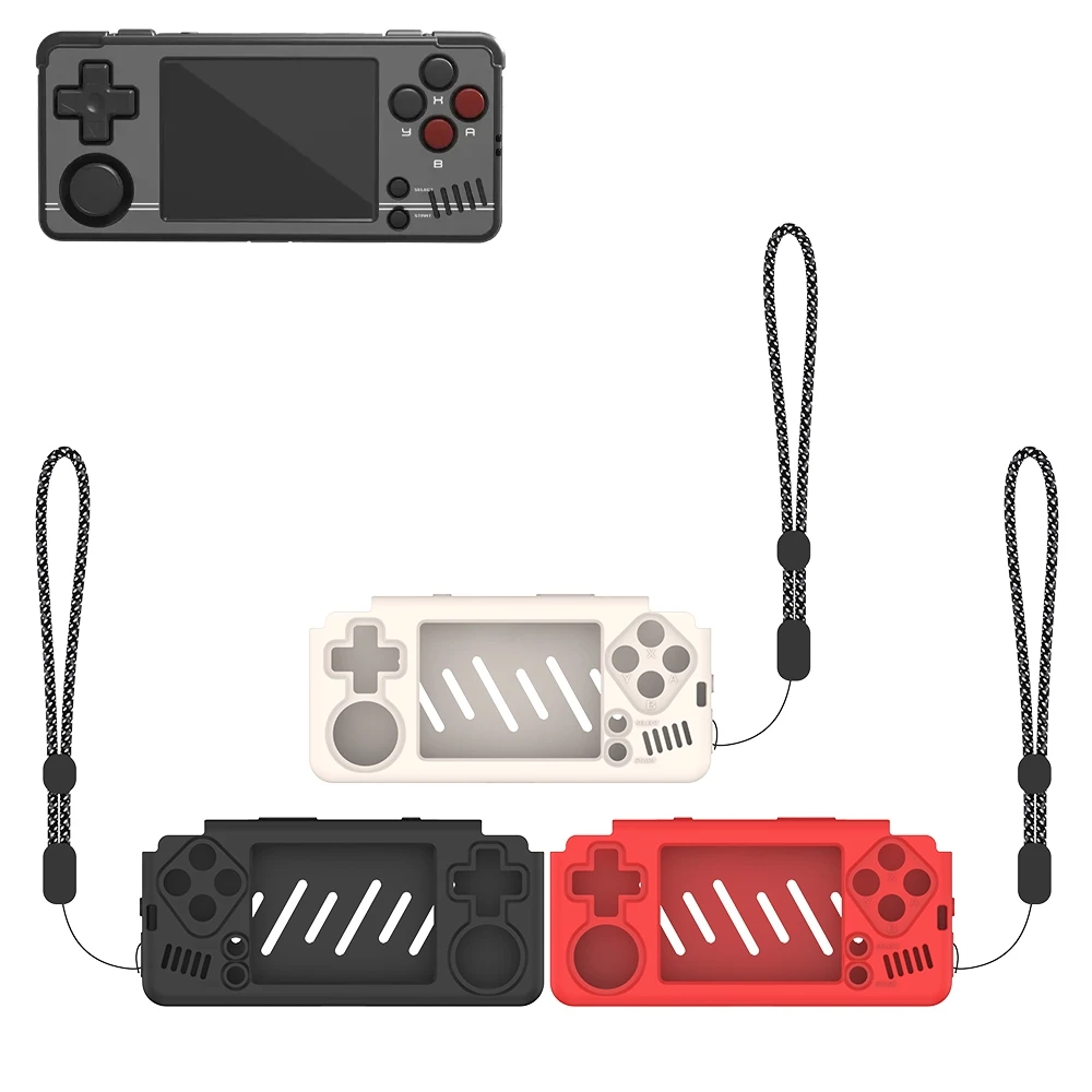 

Silicone Protective Case for Miyoo A30 Gaming Console Drop Protection Simple Solid Color Protective Sleeve Shell With Lanyard