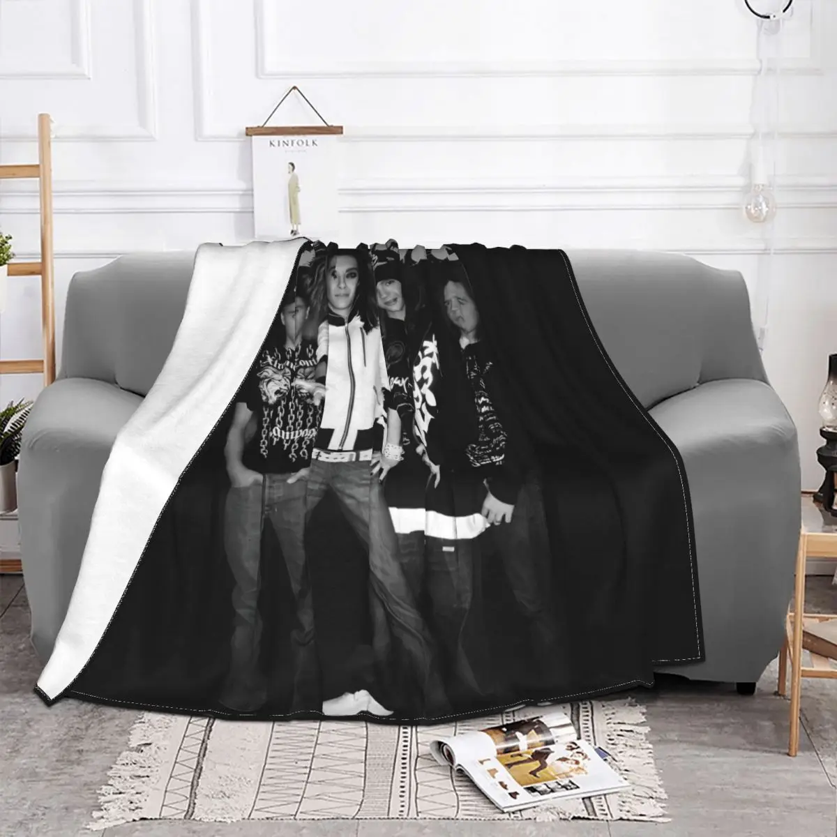 Tokio Hotel Band Blanket Fleece Spring/Autumn Breathable Soft Throw Blankets for Home Office Rug Piece