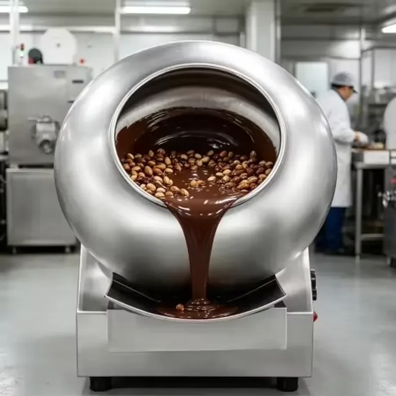 Commercial Stainless Steel Nut Peanut Chocolate Coating Machine Automatic Candy Chocolate Spraying Coating Equipment