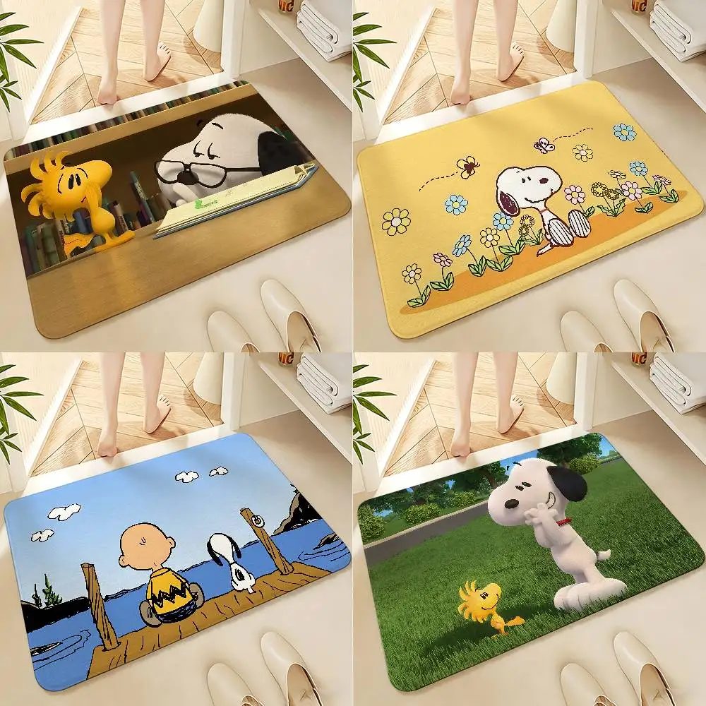 Cute S-Snoopys Floor Mats Home Laundry Rug Carpet For Living Room Decor Lounge Area Anti-slip Foot Mat Entrance Doormat