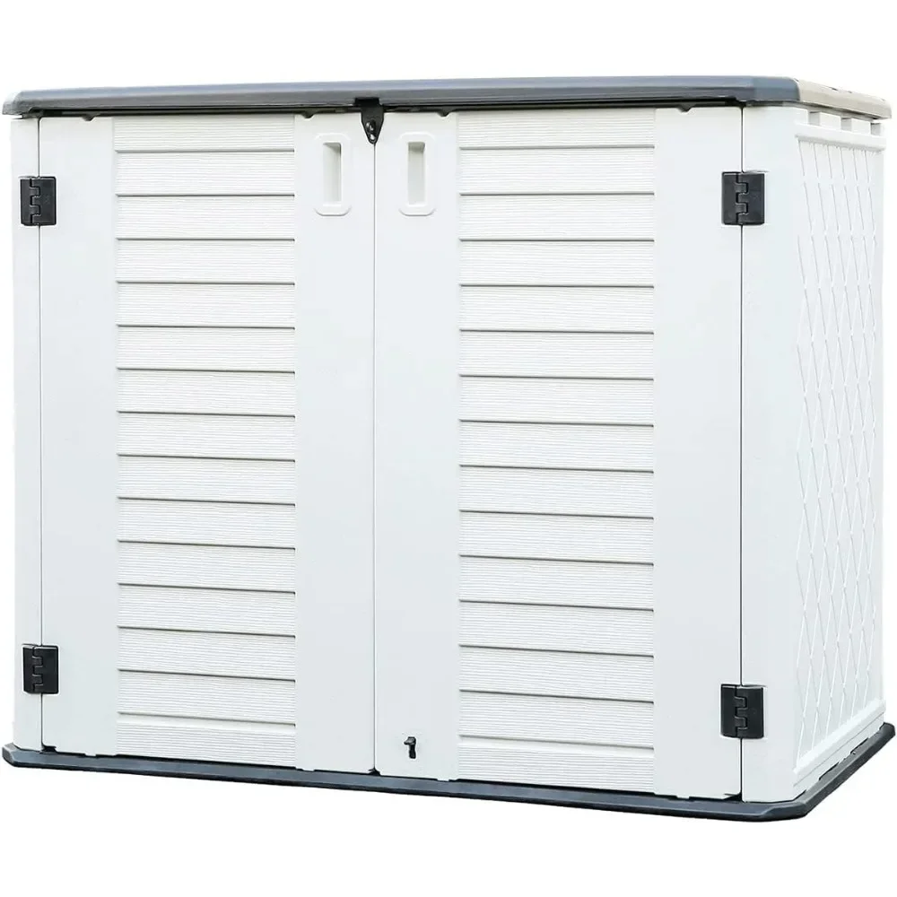 Outdoor Storage Shed - Horizontal Storage Box Waterproof for Garden, Patios, Backyards, Multi-Opening Door for Easy Stor