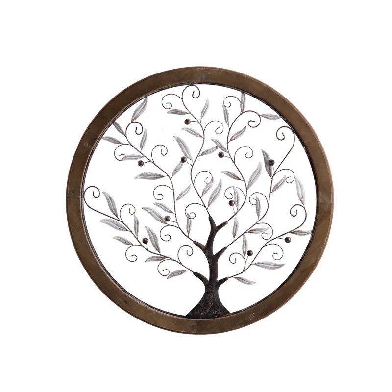 

American minimalist style, round hanging carvings, wall wall decoration, cafe TV background wall, decorative living