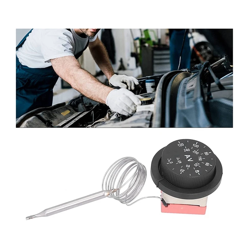 Adjustable Electric Radiator Cooling Fan Thermostat Controller Switch,Switch 3 Pins Design Temperature Control Probe Kit