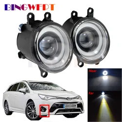 2PCS Fog Light Assembly For Toyota Avensis (T25) 2003-2012 2015-2018 Car Front Bumper LED Lens Fog Lamp Daytime Running Light