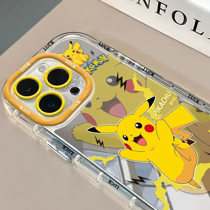 حافظة لهاتف آيفون 11 12 13 14 15 16 Pro Max Plus 16E Psyduck Meowth jigglypuff اللطيفة من POKEMONS Sylveon Pikachu