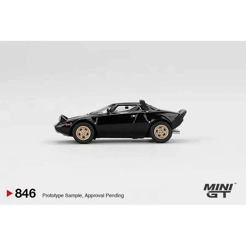 Mini Stratos HF Stradale Nero Diecast Diecast modelo, coleção de brinquedos em miniatura, MINIGT 846, 1:64