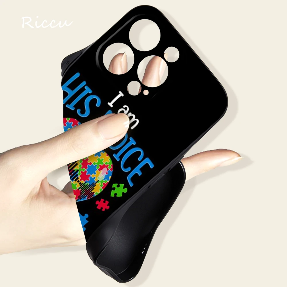 FOR IPhone 14 Autism Support Puzzle Soft Case for Iphone 15 14 11 12 Pro 8 7 15 Plus X 13 Pro MAX SE2020 XR XS RICCU Soft Covers