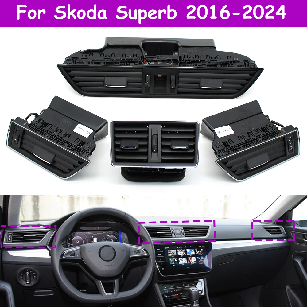 

Superb Car Front Left Right Rear Air Conditioner AC Vent Grille Assembly For Skoda 2016-2024 3VD819951 3V0819203 3VD819701