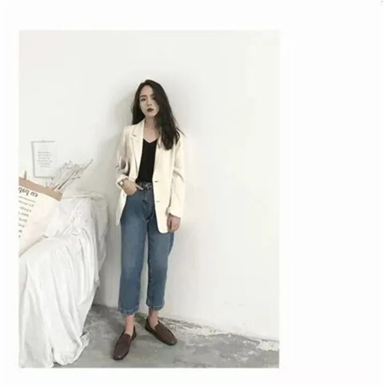 Small Suit Jacket for Women's New 2024 Korean Version Spring and Autumn Casual Loose Fitting Internet Famous Autumn Suit Top